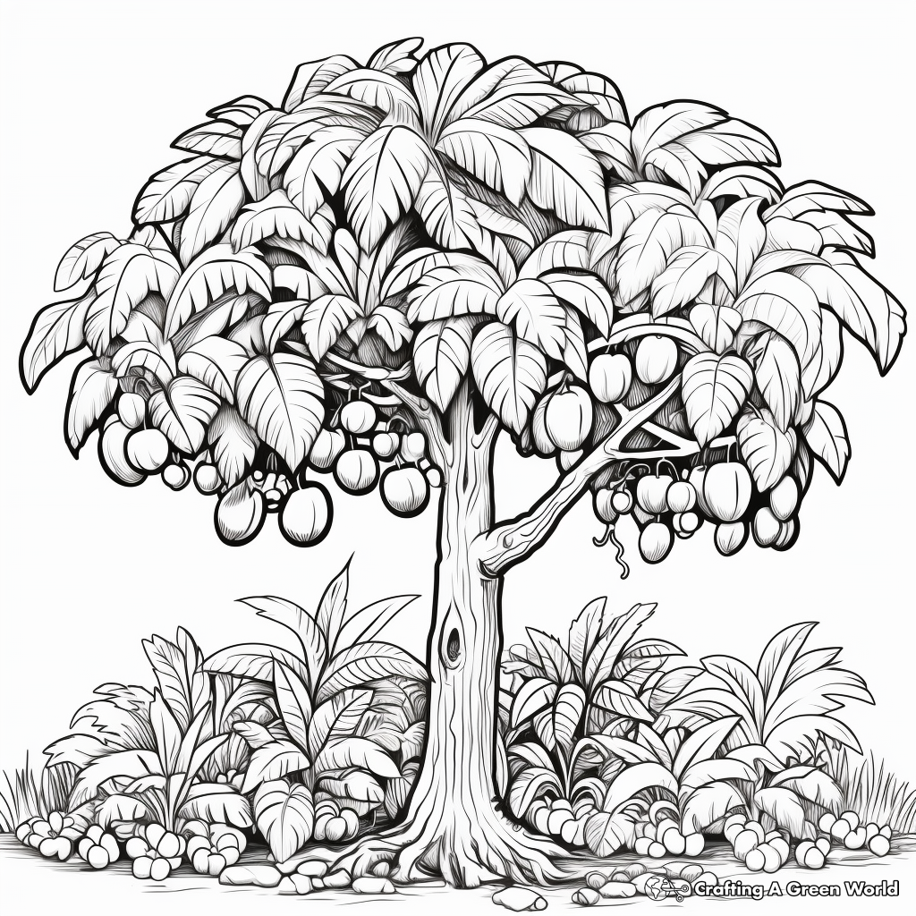 Rainforest Cocoa Tree Coloring Pages 2