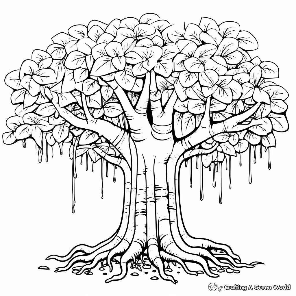 Rainforest Rubber Tree Coloring Pages 2