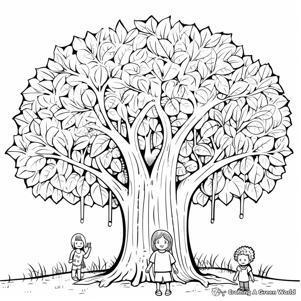 Rainforest Rubber Tree Coloring Pages 3