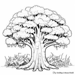Rainforest Rubber Tree Coloring Pages 4