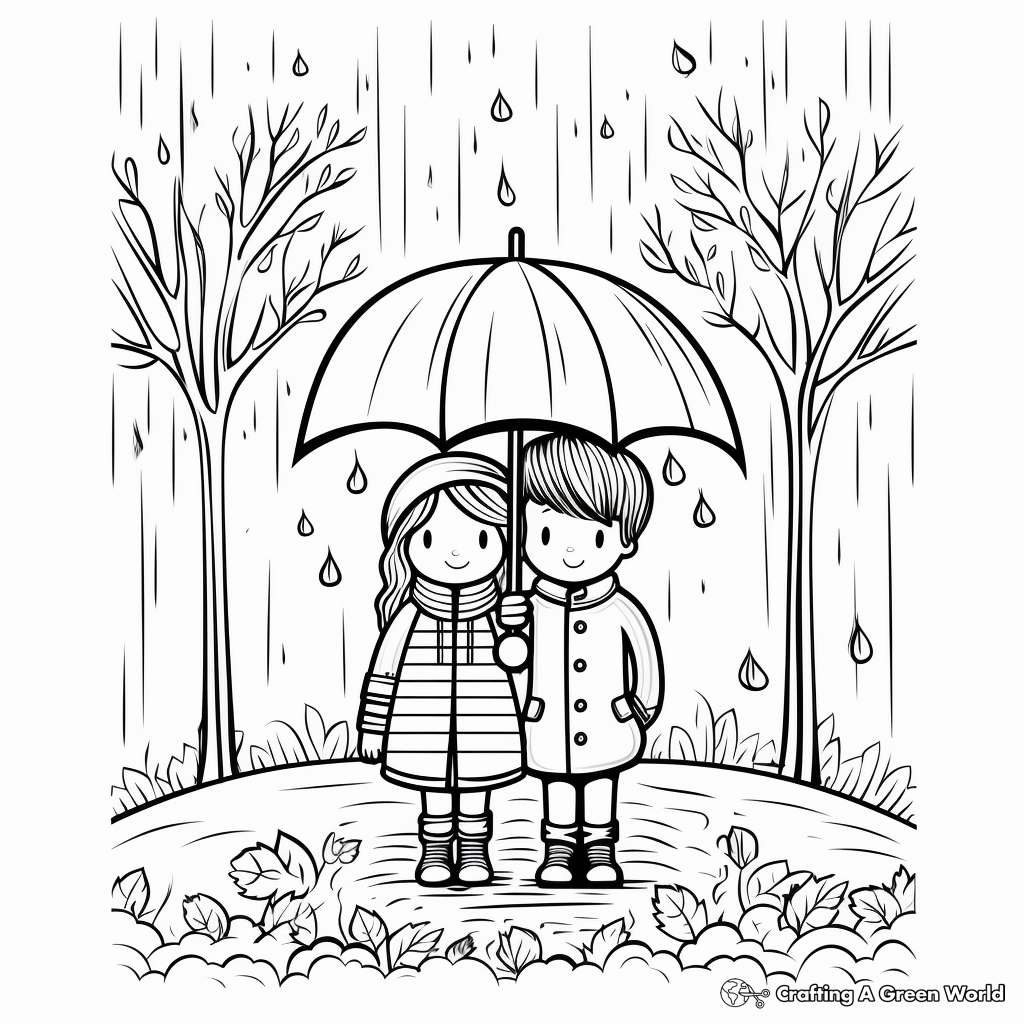 Rainy Fall Day Coloring Pages for Adults 2
