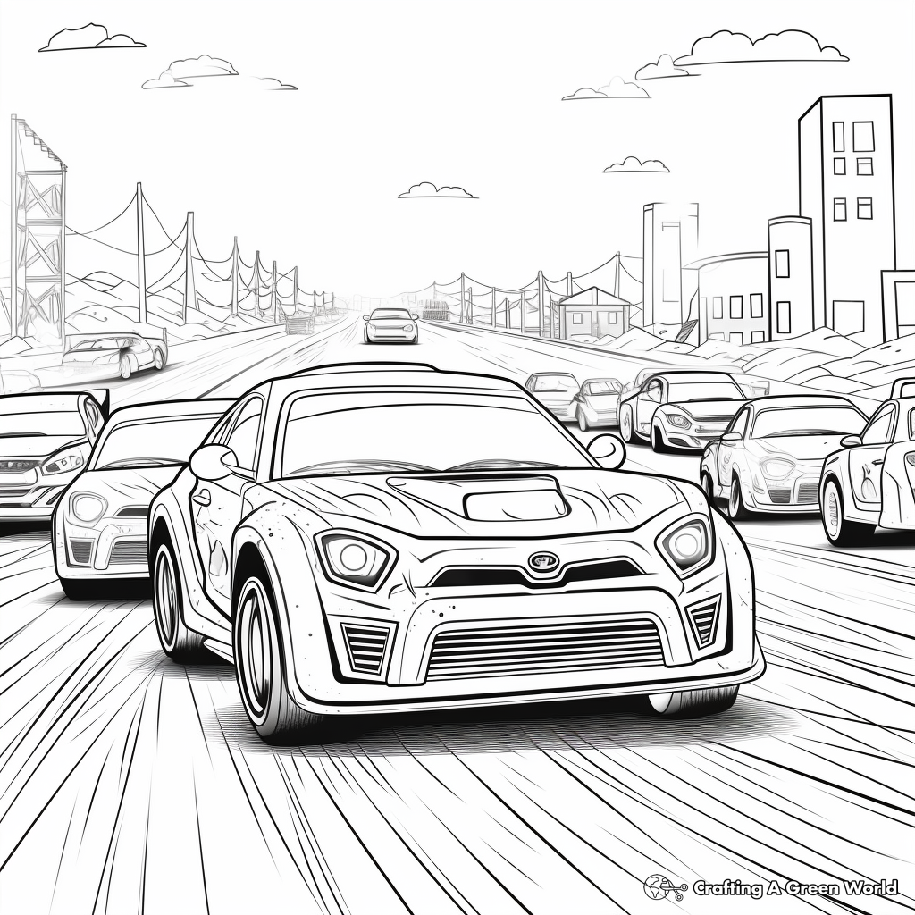 Rally Car Racing: Diverse-Scene Coloring Pages 2