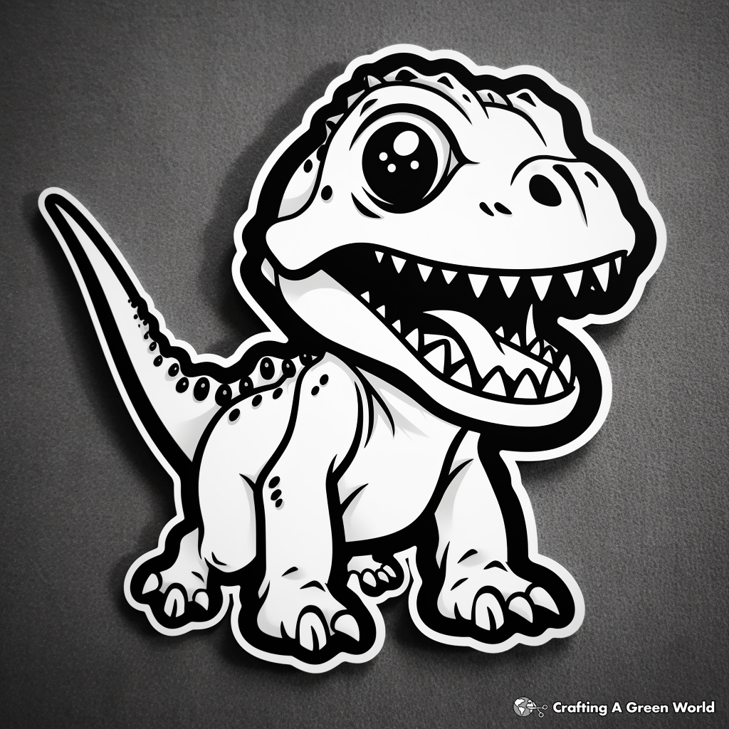 Rare Fossil Baby T Rex: Skeleton Outline Coloring Pages 1