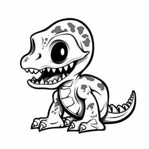 Rare Fossil Baby T Rex: Skeleton Outline Coloring Pages 4