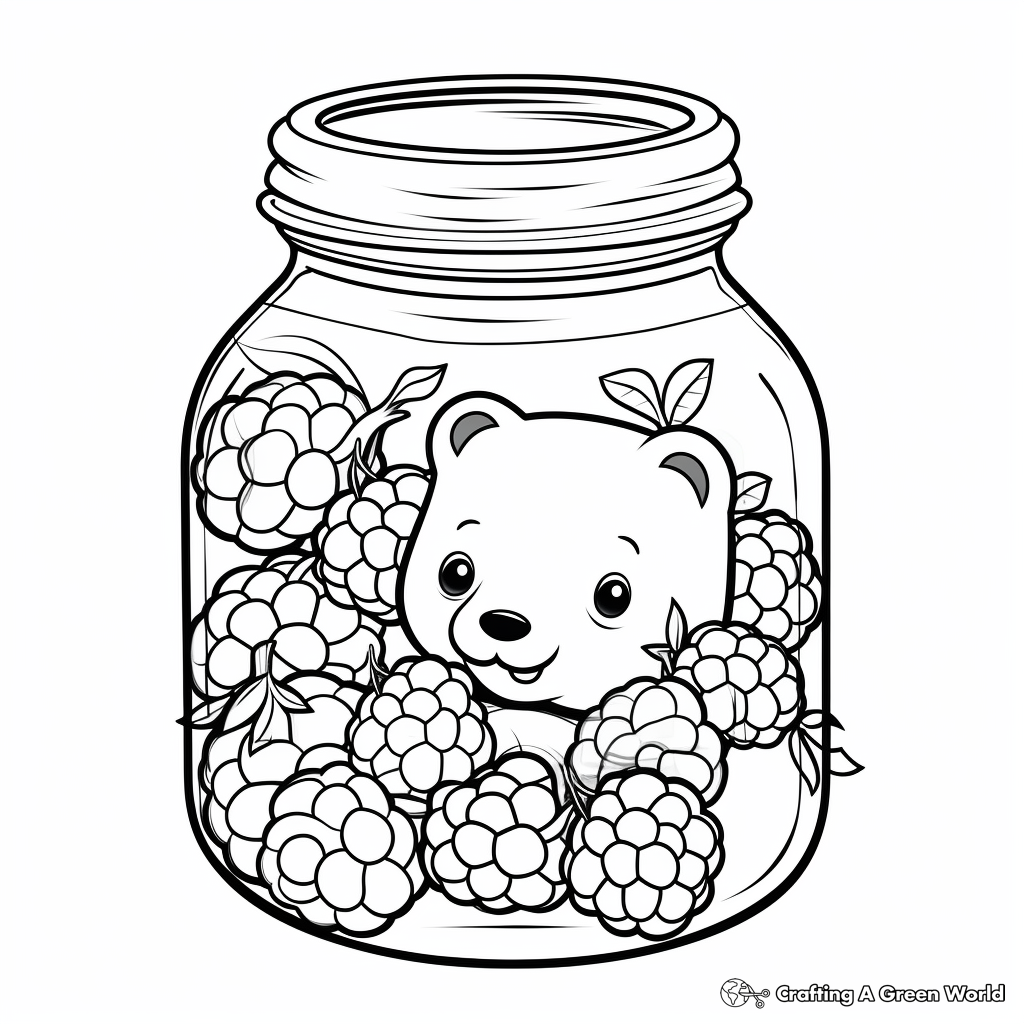 Raspberry Jam Jar Coloring Pages 1