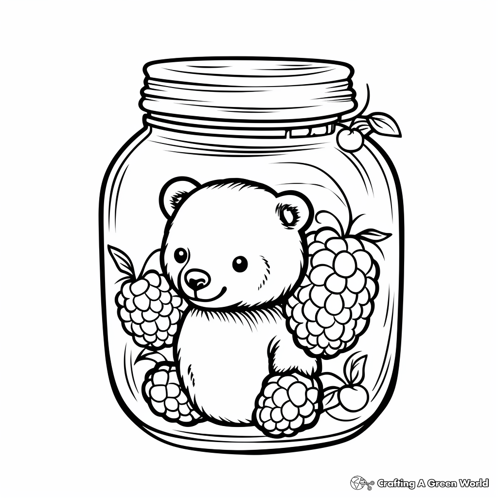 Raspberry Jam Jar Coloring Pages 2