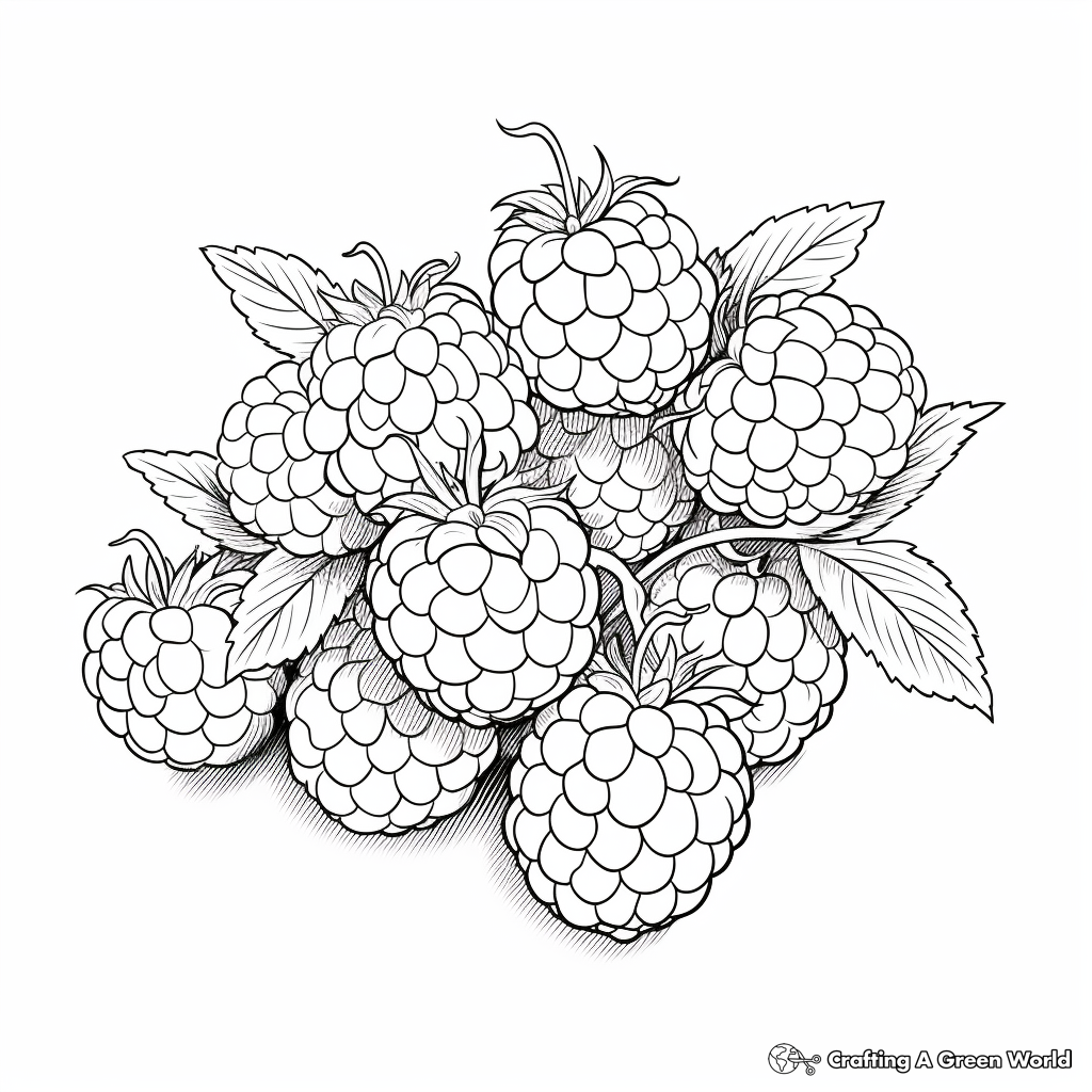 Raspberry Sheet Coloring Pages for Adults 4