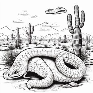 Rattlesnake Danger: Desert-Scene Coloring Pages 2