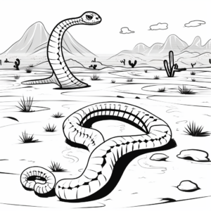 Rattlesnake Danger: Desert-Scene Coloring Pages 3