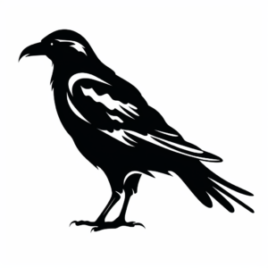 Raven Silhouette Coloring Pages for Minimalists 1