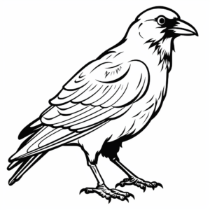 Raven Silhouette Coloring Pages for Minimalists 2