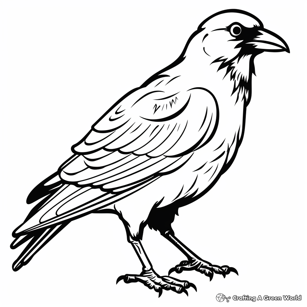 Raven Silhouette Coloring Pages for Minimalists 2