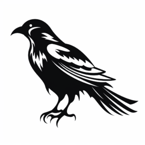 Raven Silhouette Coloring Pages for Minimalists 4