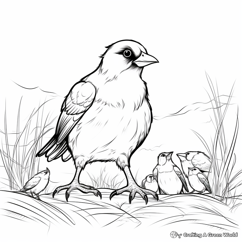 Ravens in a Murder (Group of Ravens) Coloring Pages 1