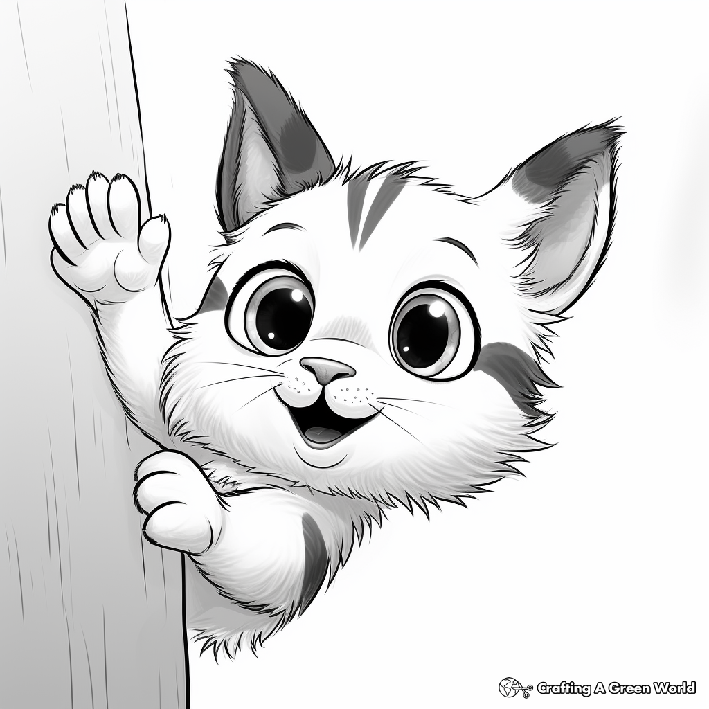 Reaching Out: Playful Kitty Coloring Pages 3