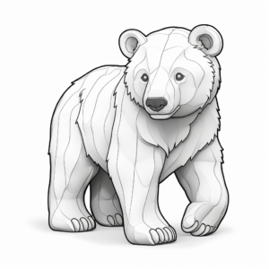 Realistic 3D Bear Coloring Pages for Older Kids 2