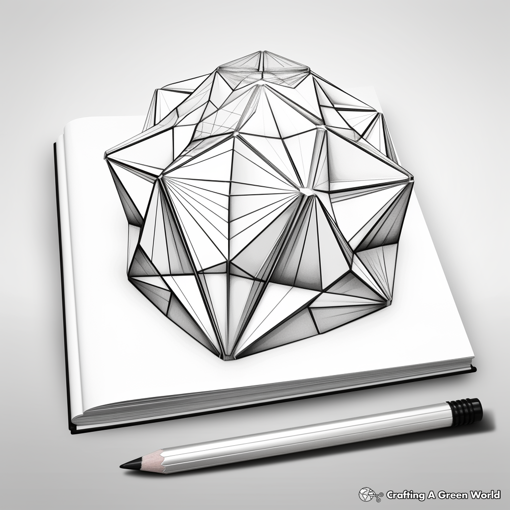 Realistic 3D Prism Design Coloring Pages 2