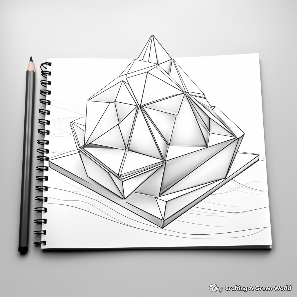 Realistic 3D Prism Design Coloring Pages 3
