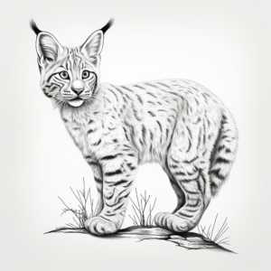 Realistic Adult Bobcat Coloring Pages 1