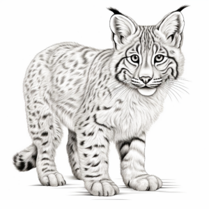 Realistic Adult Bobcat Coloring Pages 3