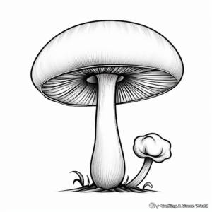 Realistic Agaricus Mushroom Coloring Sheets 3