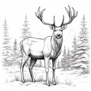 Realistic Alaskan Moose Coloring Sheets 2