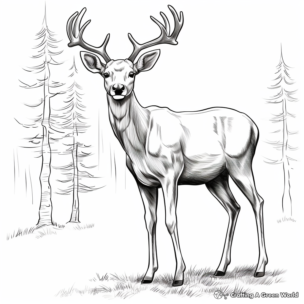 Realistic Alaskan Moose Coloring Sheets 4