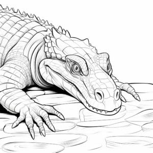 Realistic Alligator Coloring Pages for Artist 4