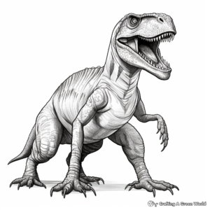 Realistic Allosaurus Dinosaur Coloring Pages 1