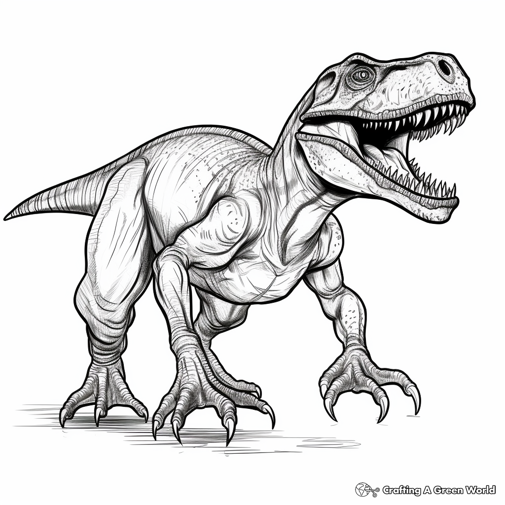 Realistic Allosaurus Dinosaur Coloring Pages 3