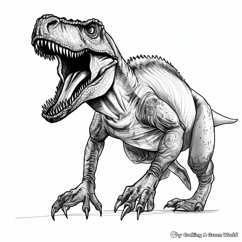 Realistic Allosaurus Dinosaur Coloring Pages 4