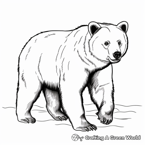 Realistic American Black Bear Coloring Pages 1