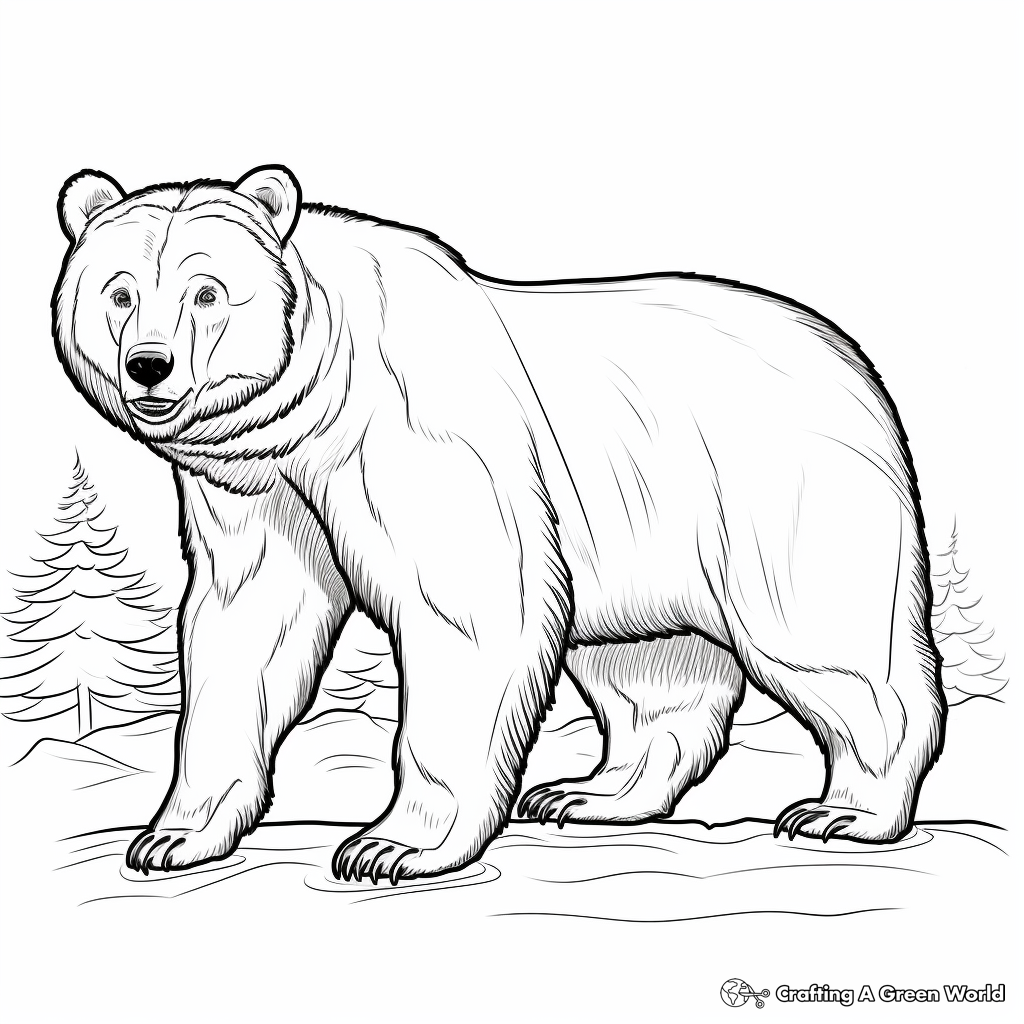 Realistic American Black Bear Coloring Pages 2