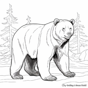 Realistic American Black Bear Coloring Pages 4