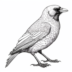 Realistic American Crow Coloring Sheets 1