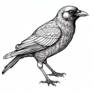 Realistic American Crow Coloring Sheets 2