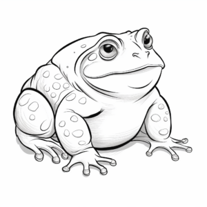 Realistic American Toad Coloring Pages 1