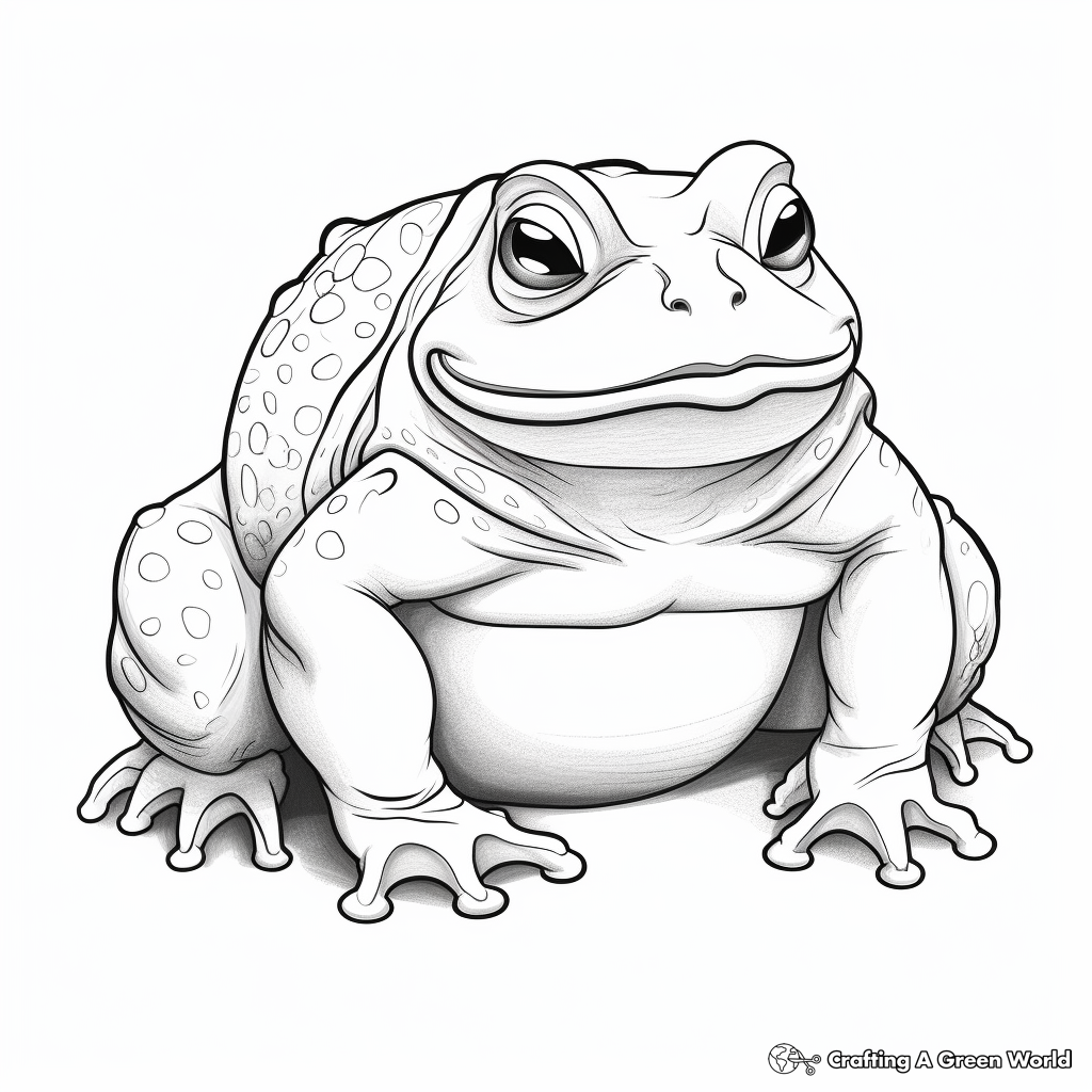 Realistic American Toad Coloring Pages 2