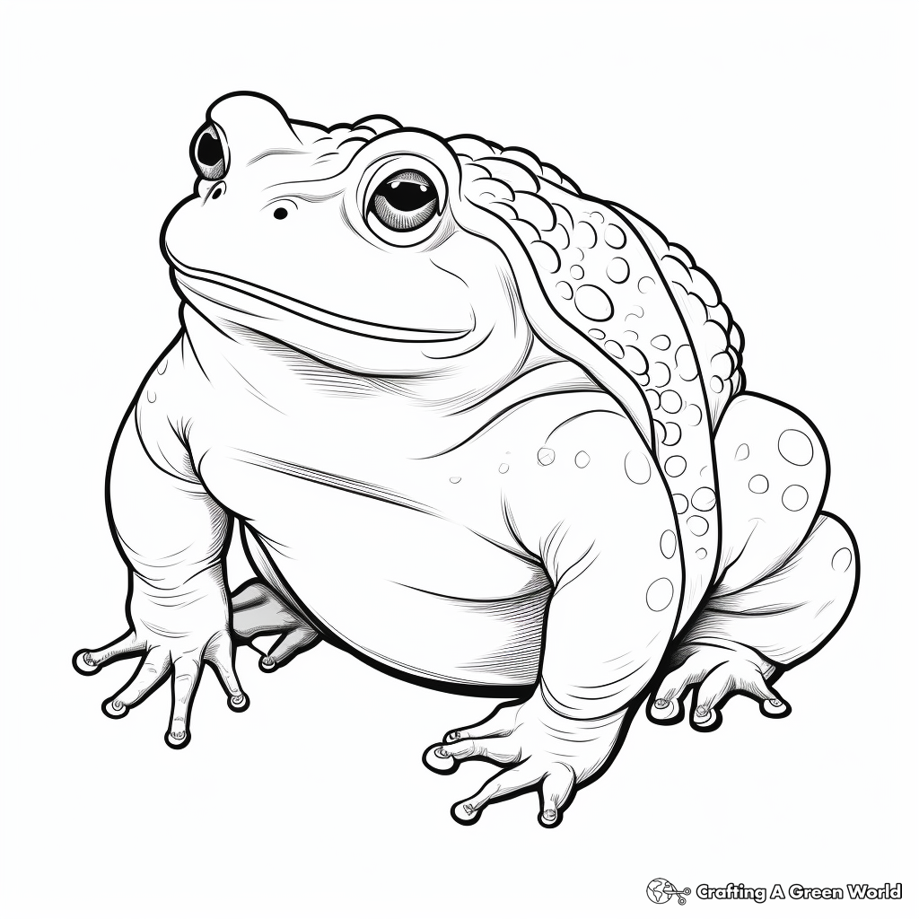 Realistic American Toad Coloring Pages 3