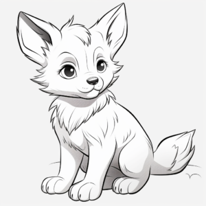 Realistic Anime Wolf Pup Coloring Sheets 2