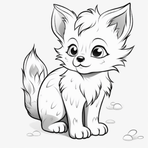 Realistic Anime Wolf Pup Coloring Sheets 3