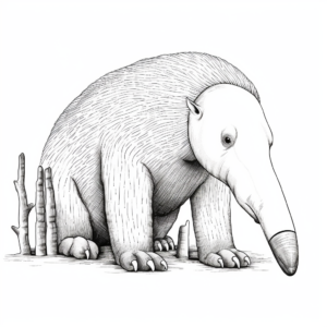 Realistic Anteater Coloring Pages for Older Kids 2