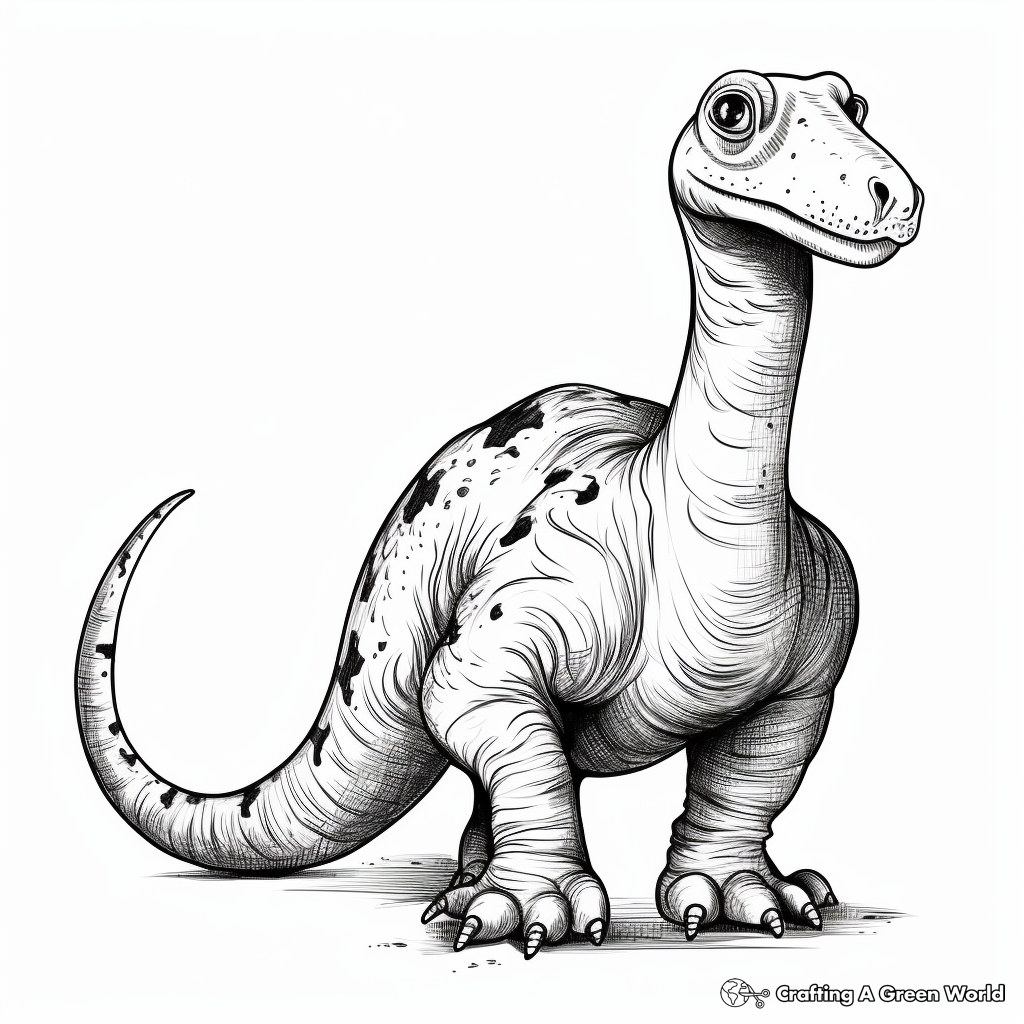 Realistic Apatosaurus Dinosaur Coloring Pages 1