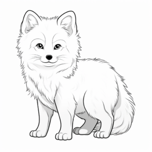 Realistic Arctic Fox Coloring Pages 1