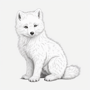 Realistic Arctic Fox Coloring Pages 3