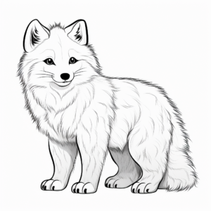 Realistic Arctic Fox Coloring Pages 4