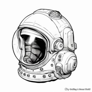 Realistic Astronaut Helmet Coloring Pages 1