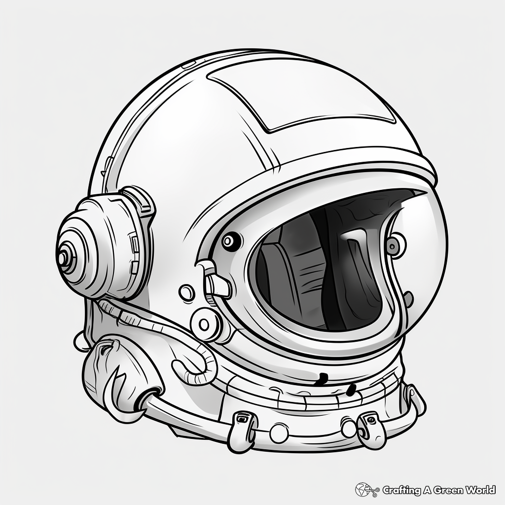 Realistic Astronaut Helmet Coloring Pages 3