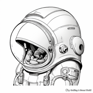 Realistic Astronaut Helmet Coloring Pages 4