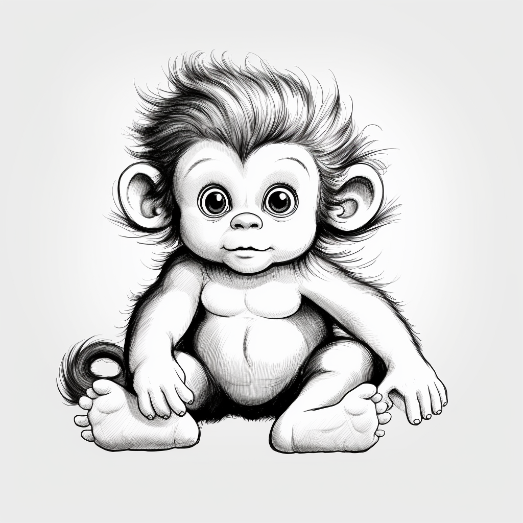 Realistic Baby-Ape Coloring Pages 2